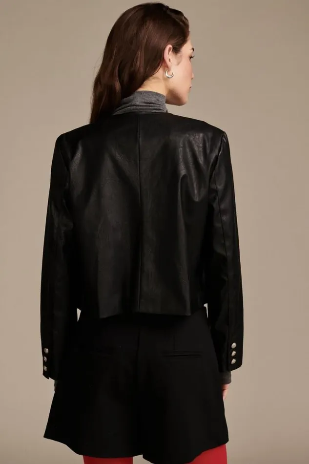 Lucky Brand Faux Leather Jacket Black Women Jackets and Outerwear