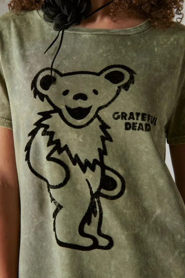 Lucky Brand Grateful Dead Dancing Bear Laurel Wreath Women Graphic Tees