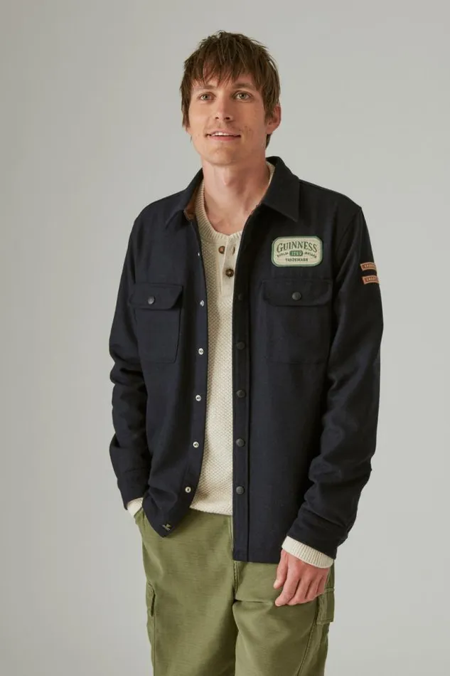 Lucky Brand Guinness Wool Over Shirt Parisian Nights Men ButtonDowns