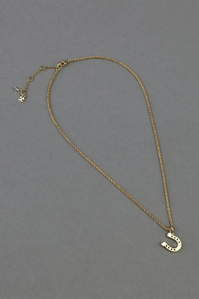 Lucky Brand Horse Shoe Pendant Gold Women Jewelry