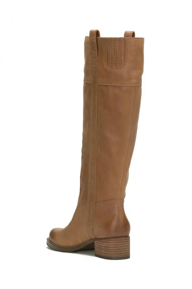 Lucky Brand Hybiscus Leather Knee High Boot Light Brown Women Shoes