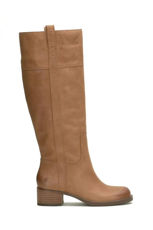 Lucky Brand Hybiscus Leather Knee High Boot Light Brown Women Shoes