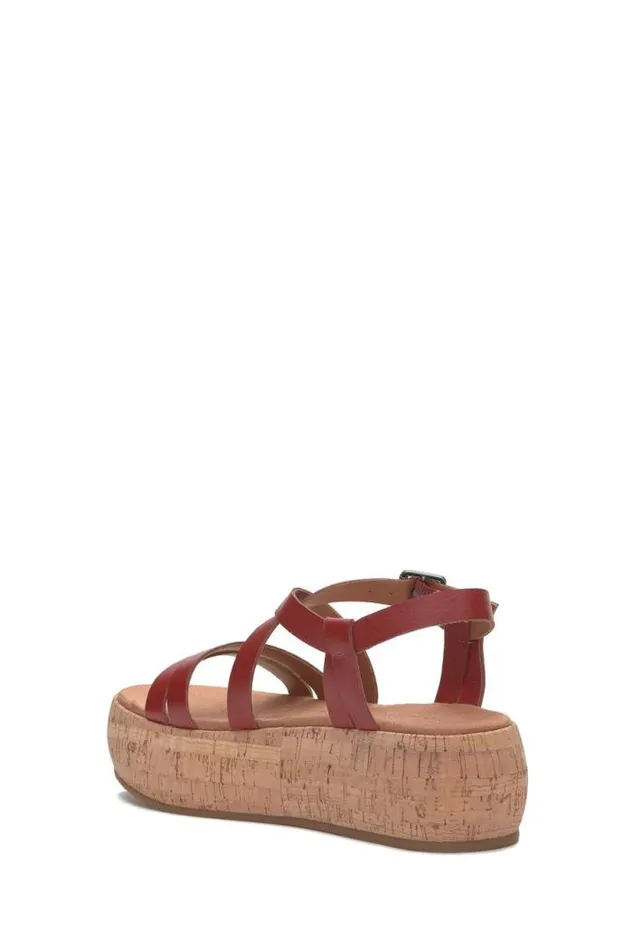Lucky Brand Jacobean Cork Platform Sandal Light Red Women Shoes