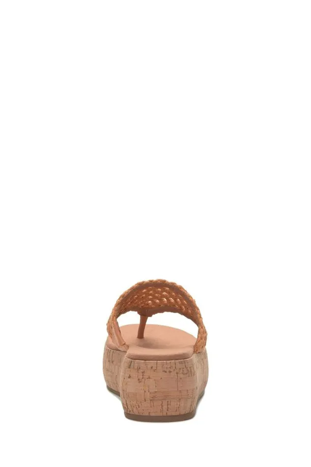 Lucky Brand Jaslene Macrame Cork Platform Sandal Gold Women Shoes
