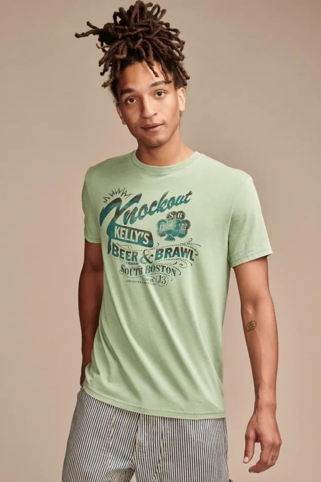 Lucky Brand Knockout Kelly039s Mineral Green Men Graphic Tees