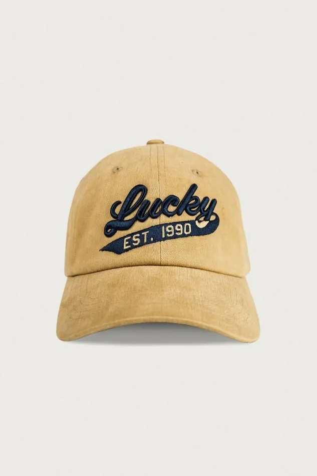 Lucky Brand Lucky 1990 Embroidered Dad Hat Gold MenWomen Hats