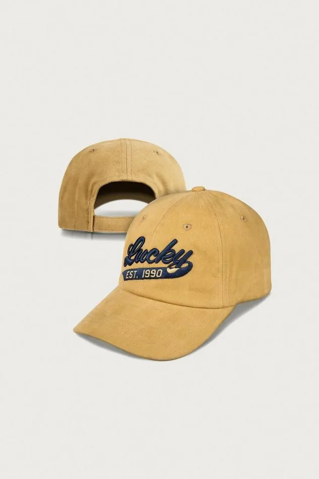 Lucky Brand Lucky 1990 Embroidered Dad Hat Gold MenWomen Hats