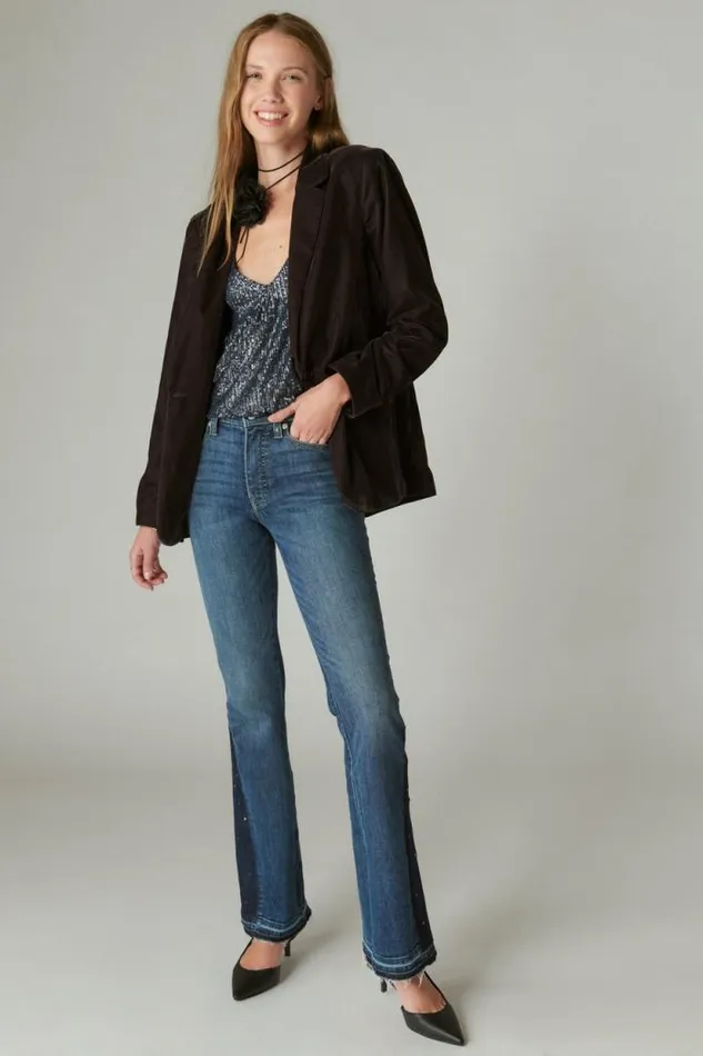 Lucky Brand Lucky Legend Studded High Rise Stevie Flare Gypsy Women Jeans