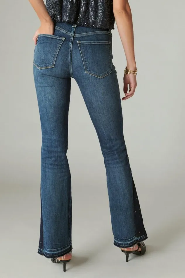 Lucky Brand Lucky Legend Studded High Rise Stevie Flare Gypsy Women Jeans