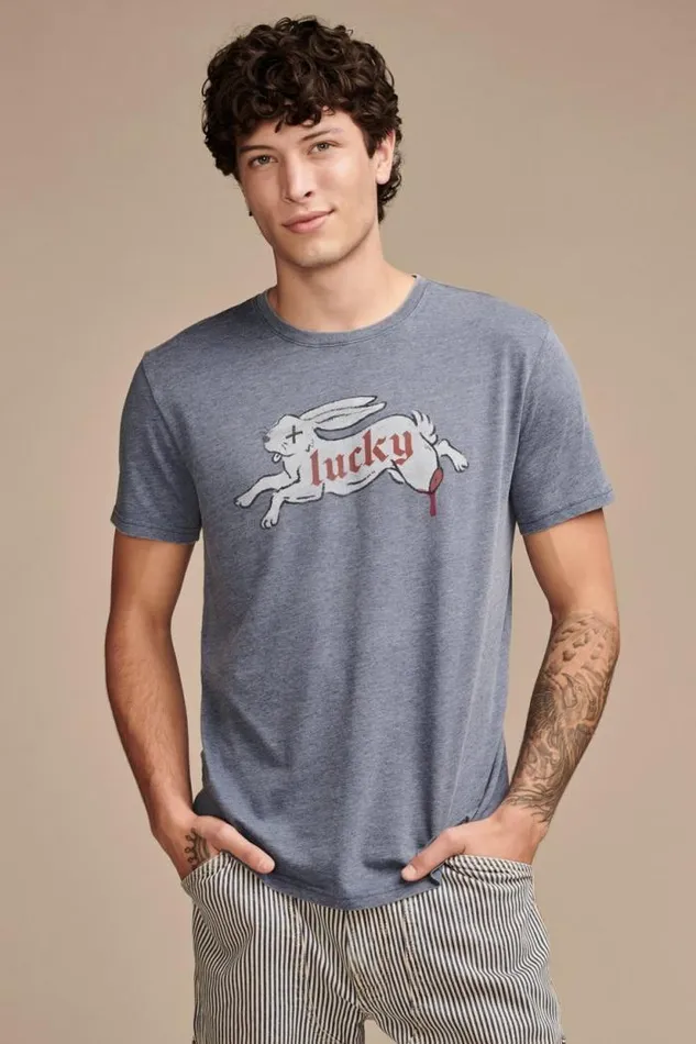 Lucky Brand Lucky Rabbits Foot Ensign Blue Men Graphic Tees