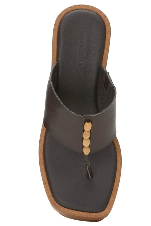 Lucky Brand Mandelina Sandal Heel Light Brown Women Shoes