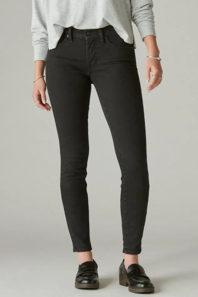 Lucky Brand Mid Rise Ava Skinny Clean Black Women Jeans