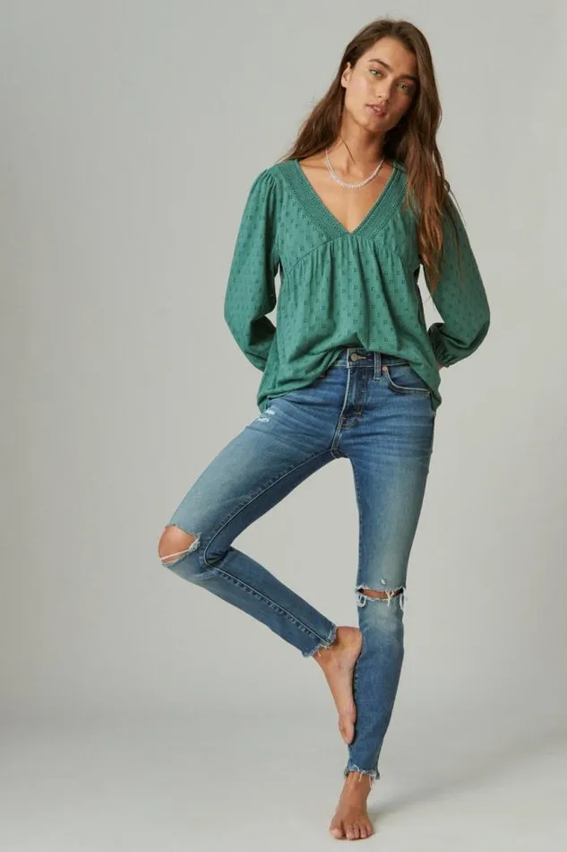 Lucky Brand Mid Rise Ava Skinny Spellbound Dest Women Jeans