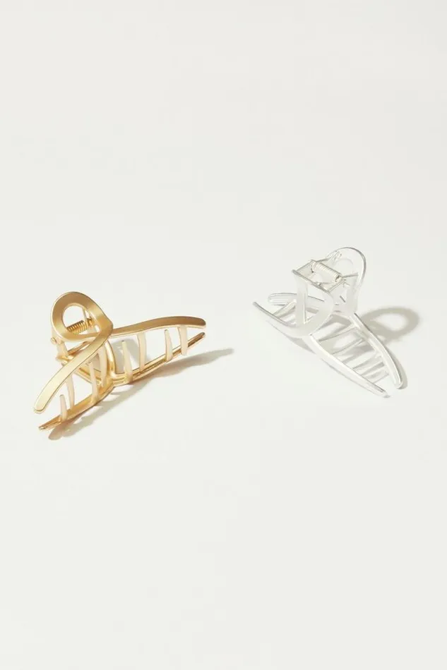 Lucky Brand Mini Loop Metal Claw Clip Gold Women Hair Accessories Lucky Brand Mini Loop Metal Claw Clip Gold Women Hair Accessories