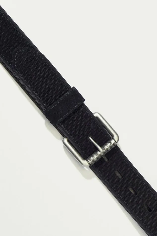 Lucky Brand Moto Canvas And Suede Belt Black Men Belts Lucky Brand Moto Canvas And Suede Belt Black Men Belts