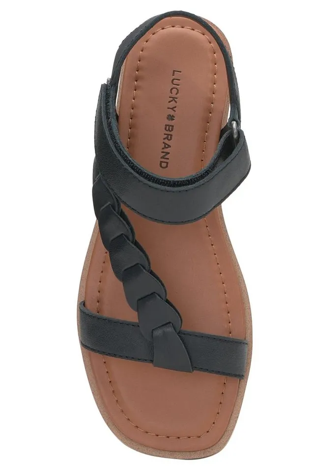 Lucky Brand Natany Braided Sandal Black Women Shoes