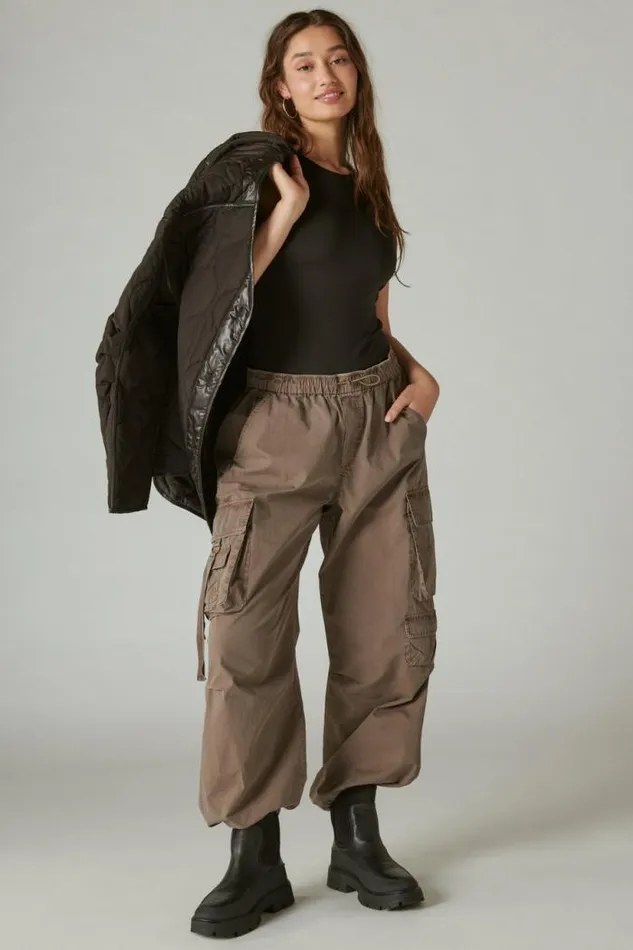 Lucky Brand Parachute Cargo Pant Mushroom Women Pants