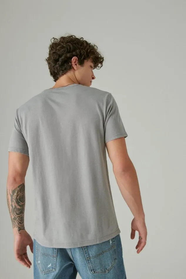 Lucky Brand Party Bear Neutral Grey Men Graphic Tees