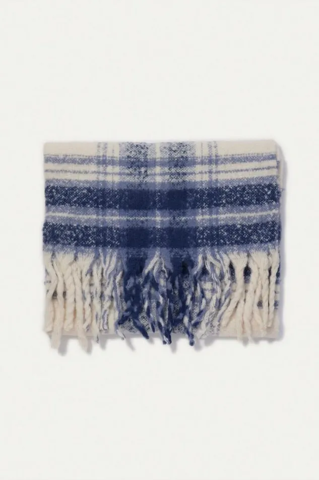 Lucky Brand Plaid Blanket Scarf Navy Combo Women Scarves and Bandanas Lucky Brand Plaid Blanket Scarf Navy Combo Women Scarves and Bandanas