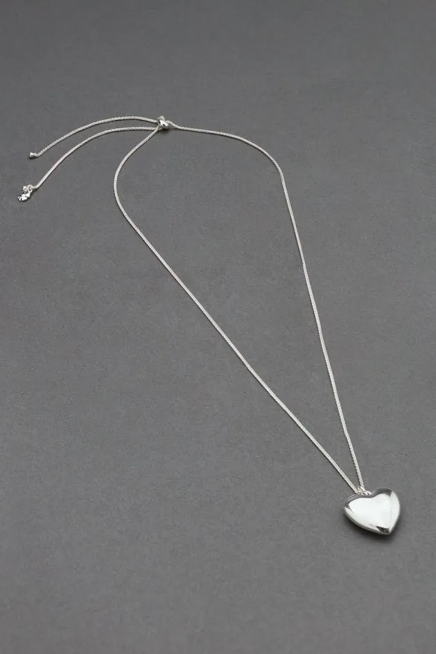 Lucky Brand Shine Heart Pendant Silver Women Jewelry