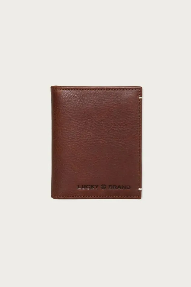 Lucky Brand Smooth Leather Lfold Wallet Dark Brown Men Bags and Wallets