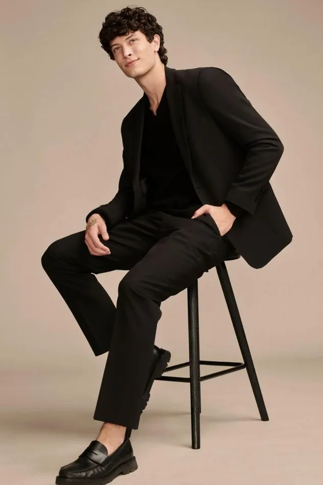 Lucky Brand Suit Separate 4 Way Stretch Pant Black Men Suit Separates