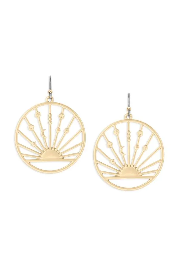 Lucky Brand Sunray Statement Drop Earring Gold Women Jewelry