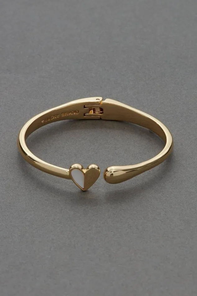 Lucky Brand Sweet Heart Cuff Bracelet Gold Women Jewelry