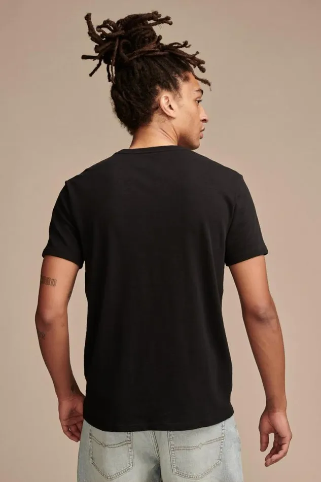 Lucky Brand Top Gun Logo Jet Black Men Graphic Tees