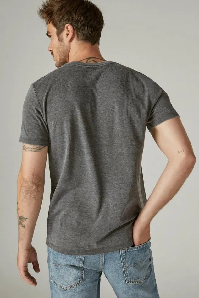 Lucky Brand Usa Flag Tee Jet Black Men Graphic Tees