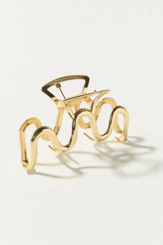Lucky Brand Wavy Metal Claw Gold Women Hair Accessories Lucky Brand Wavy Metal Claw Gold Women Hair Accessories