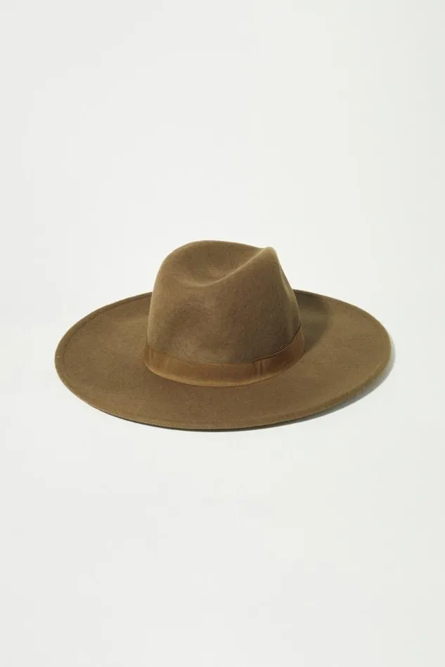 Lucky Brand Wool Wide Brim Ranger Hat Dark Green Women Hats Lucky Brand Wool Wide Brim Ranger Hat Dark Green Women Hats