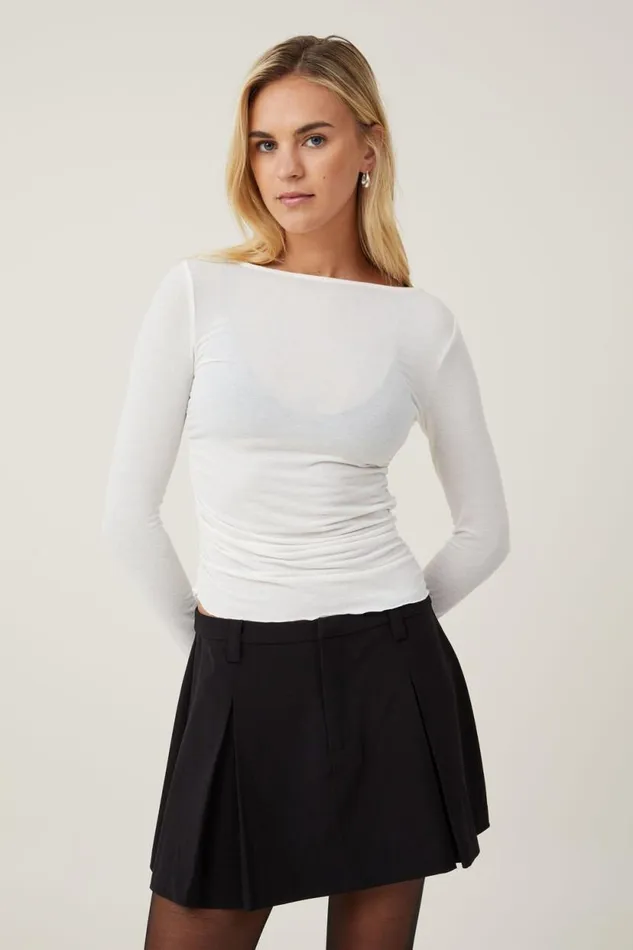 Luis Pleated Suiting Skirt Black Women Cotton On Skirts