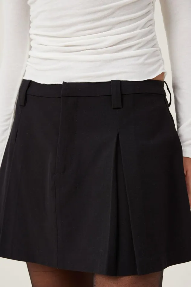 Luis Pleated Suiting Skirt Black Women Cotton On Skirts