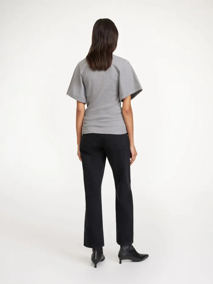 Lunai TShirt Grey Melange Women By Malene Birger Tops and Blouses