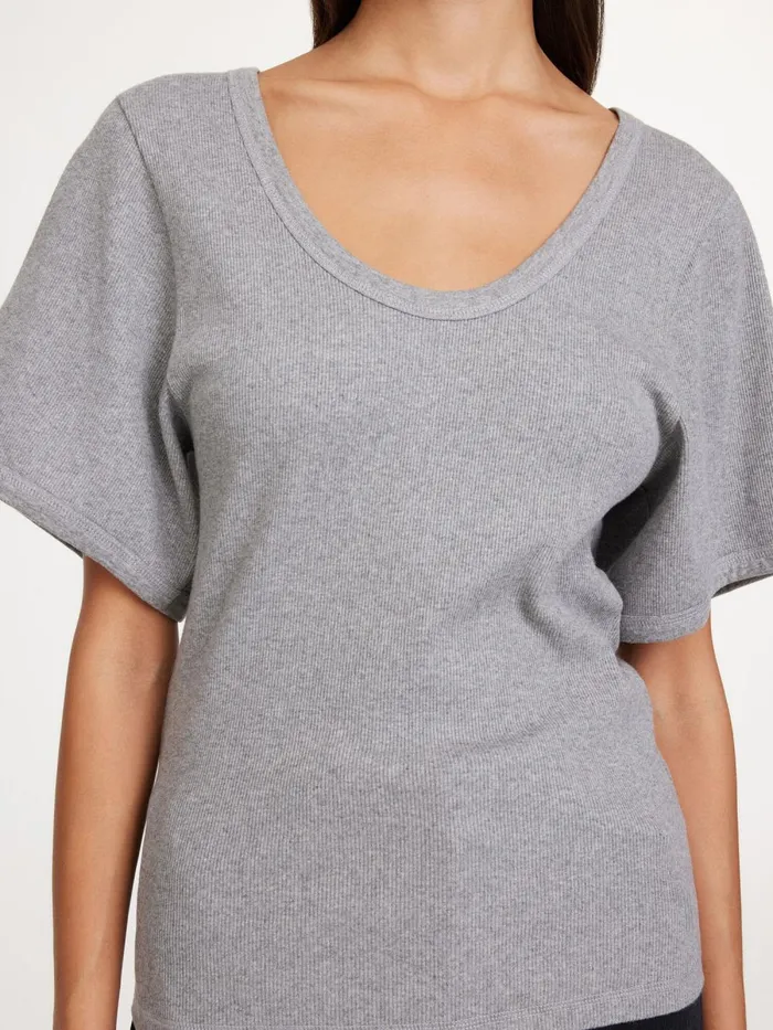 Lunai TShirt Grey Melange Women By Malene Birger Tops and Blouses
