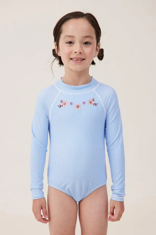 Lydia One Piece Dusk Bluebirdie Stripe Girls Cotton On Swimwear