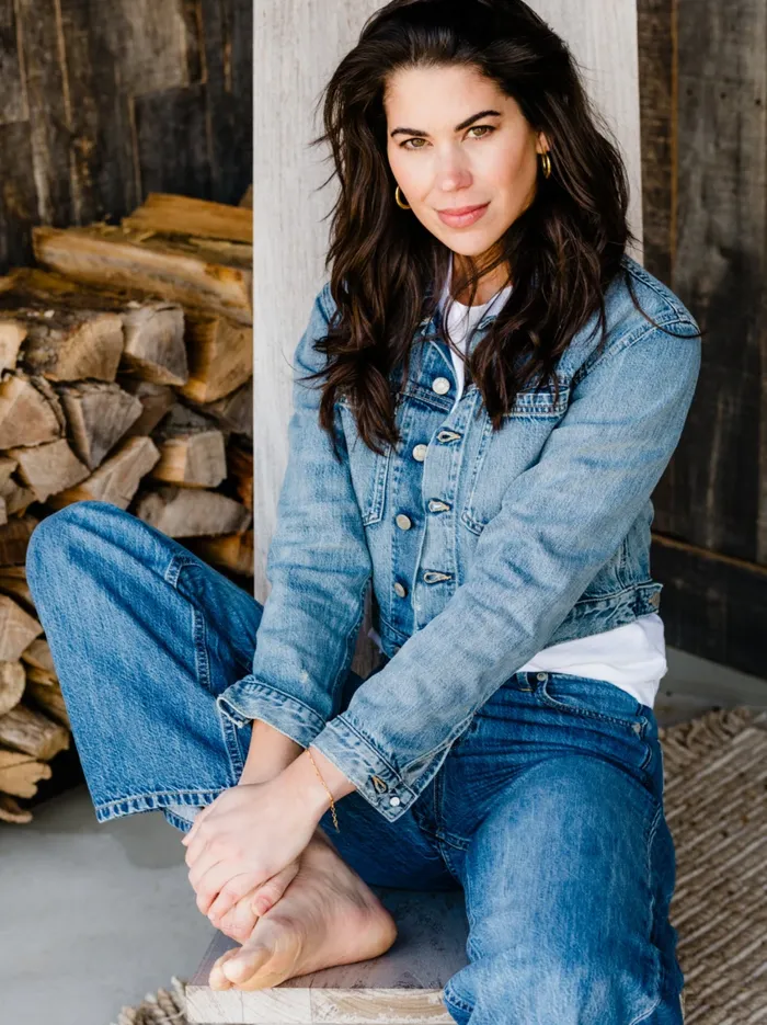 Madelin Cropped Jacket Light Indigo Wash Denim Able Women