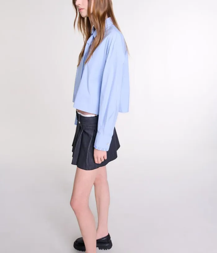 Maje Black Denimeffect Mini Skirt Women Skirts and Shorts