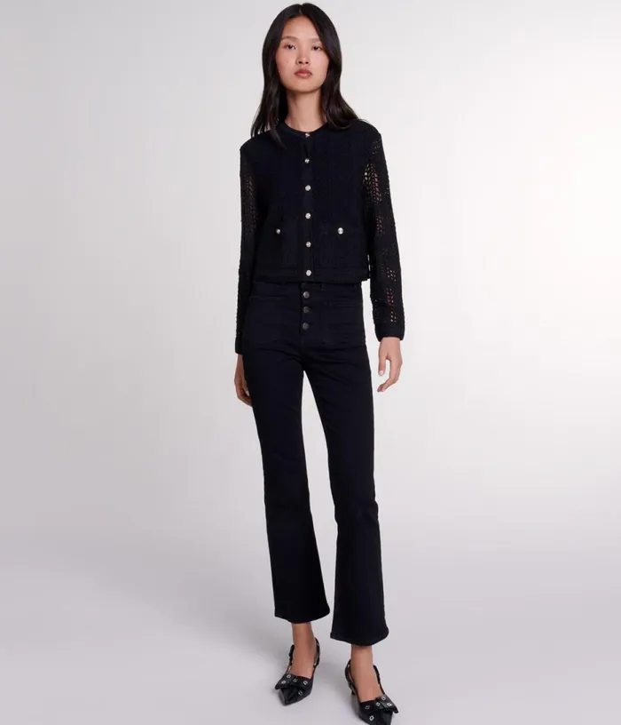 Maje Crochet Cardigan Women Sweaters and Cardigans