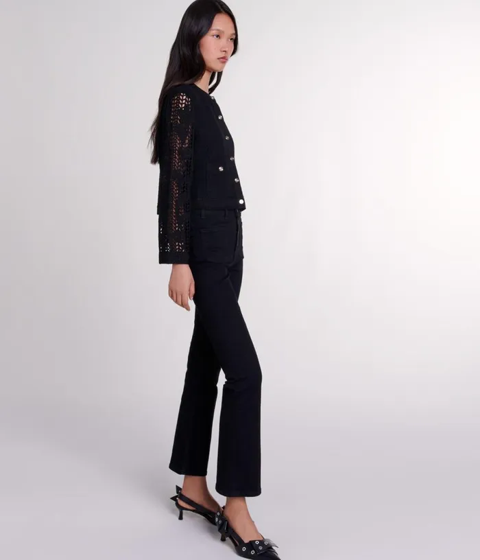 Maje Crochet Cardigan Women Sweaters and Cardigans