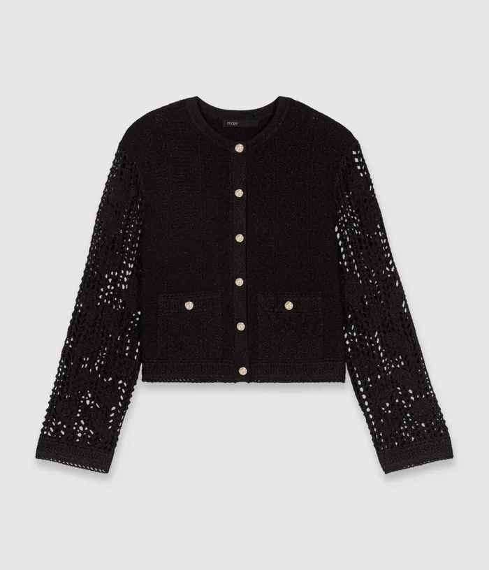Maje Crochet Cardigan Women Sweaters and Cardigans
