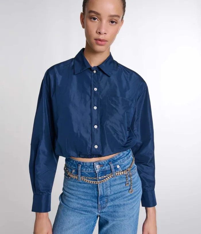 Maje Cropped Shirt Women Tops and Shirts