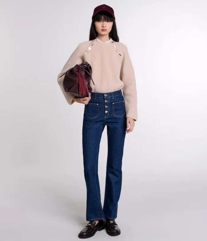 Maje Denim Jeans With Pockets Women Pants and Jeans