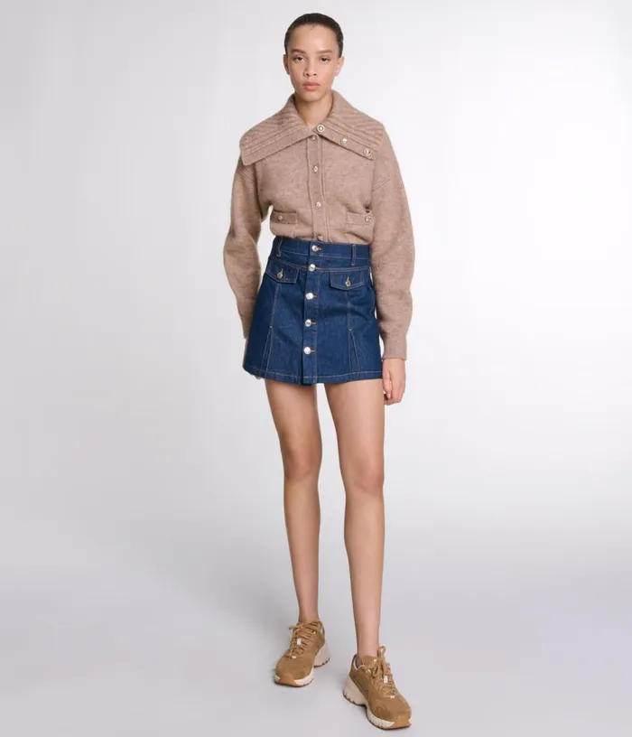 Maje Denim Skort Women Skirts and Shorts