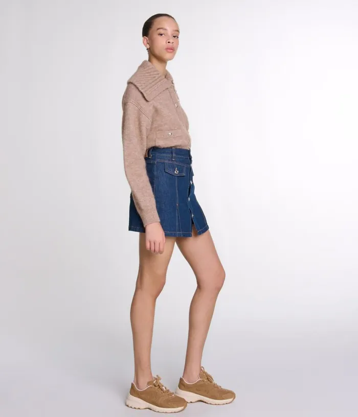 Maje Denim Skort Women Skirts and Shorts