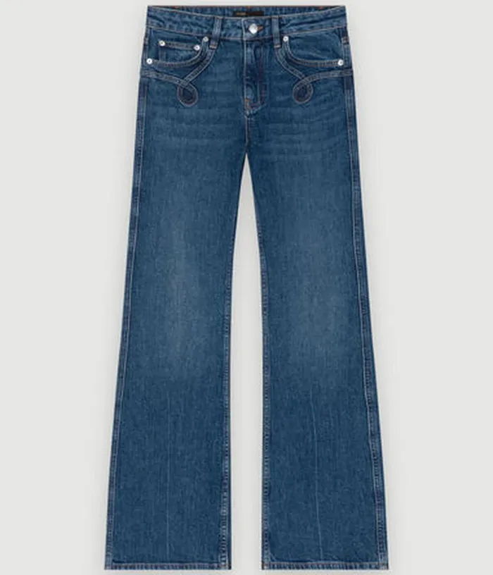Maje Embroidered Flared Jeans Women Pants and Jeans