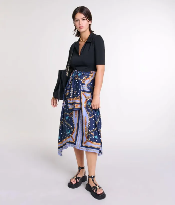 Maje Illusion Effect Patterned Dress Women Dresses