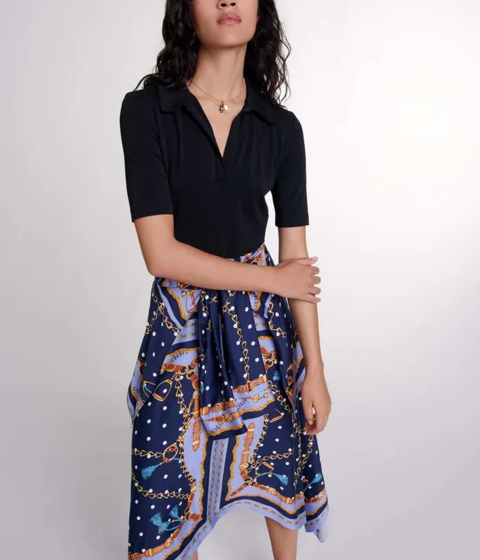 Maje Illusion Effect Patterned Dress Women Dresses
