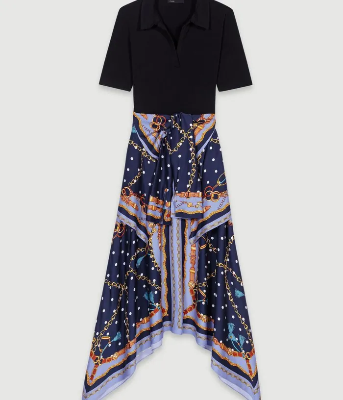 Maje Illusion Effect Patterned Dress Women Dresses